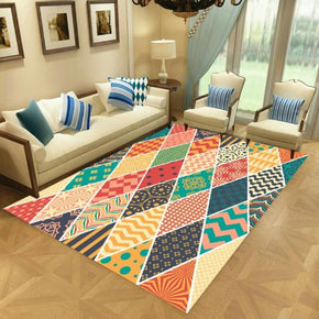 Multi-colours Moroccan Modern Simple Rugs Patterned Polyester Carpets for Hall Dining Room Bedroom Living Room Office