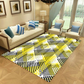 Moroccan Yellow Modern Simple Rugs Patterned Polyester Carpets for Hall Dining Room Bedroom Living Room Office