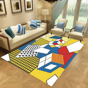 Yellow Moroccan Striped Simple Modern Rugs Patterned Polyester Carpets for Hall Dining Room Bedroom Living Room Office