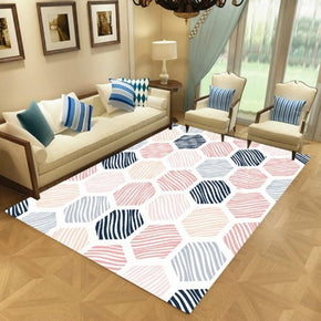 Pink Moroccan Simple Modern Rugs Patterned Polyester Carpets for Hall Dining Room Bedroom Living Room Office