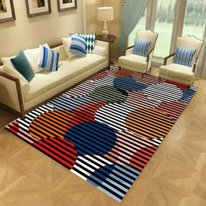 Striped Red Moroccan Simple Modern Rugs Patterned Polyester Carpets for Hall Dining Room Bedroom Living Room Office