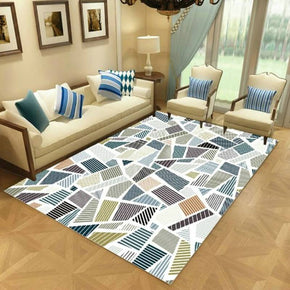 Striped Modern Moroccan Simple Rugs Patterned Polyester Carpets for Hall Dining Room Bedroom Living Room Office