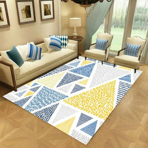Yellow Striped Modern Moroccan Simple Rugs Polyester Carpets Patterned for Hall Dining Room Bedroom Living Room Office