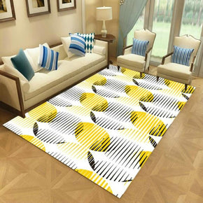 Yellow Striped Simple Modern Moroccan Rugs Polyester Carpets Patterned for Hall Dining Room Bedroom Living Room Office