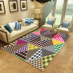 Geometric Multi-colours Point Striped Simple Modern Moroccan Rugs Polyester Carpets Patterned for Hall Dining Room Bedroom Living Room Office