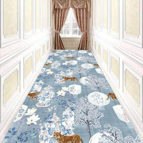 Light Blue Corridor Aisle Household Carpets Modern Polyester Patterned Simple Rugs for Hall Dining Room Bedroom Living Room Office