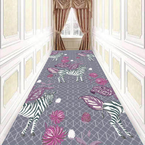 Grey Corridor Aisle Household Carpets Modern Polyester Patterned Simple Rugs for Hall Dining Room Bedroom Living Room Office
