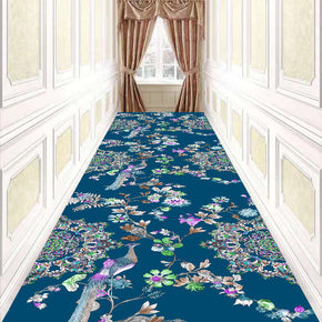 Modern Blue Corridor Aisle Household Polyester Patterned Carpets Simple Rugs for Hall Dining Room Bedroom Living Room Office