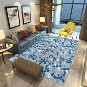 Blue Modern Geometry Simple Polyester Patterned Carpets for Hall Dining Room Bedroom Living Room Office