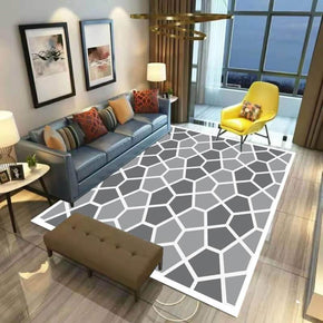 Grey Geometric Simple Modern Polyester Patterned Carpets for Hall Dining Room Bedroom Living Room Office
