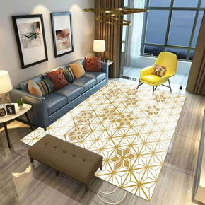 Yellow Floral Simple Modern Polyester Patterned Carpets for Hall Dining Room Bedroom Living Room Office
