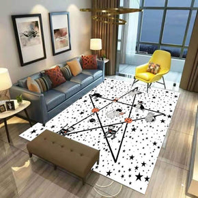 Pentagon Grey Geometric Simple Modern Polyester Patterned Carpets for Hall Dining Room Bedroom Living Room Office