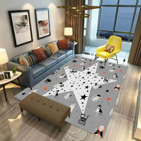 Grey Pentagon Geometric Simple Modern Polyester Patterned Carpets for Hall Dining Room Bedroom Living Room Office