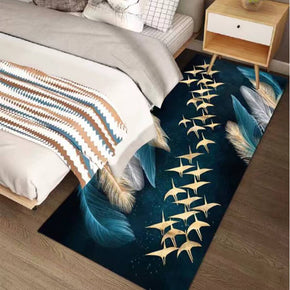 Black Blue Simplicity Modern Polyester Rugs Patterned Carpets for Bedside Hall Dining Room Bedroom Living Room