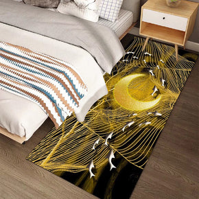 Modern Yellow Simplicity Polyester Rugs Patterned Bedside Carpets for Hall Dining Room Bedroom Living Room