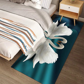 Modern Swan Simplicity Polyester Rugs Patterned Bedside Carpets for Hall Dining Room Bedroom Living Room