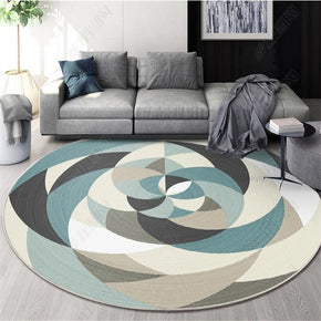 Multicolor Stitching Flower Shaped Patterned Round Modern Rug for Living Room Bedroom Kitchen Hall