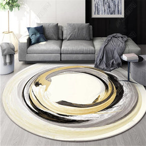 Water Ink Circle Patterned Round Modern Rug for Living Room Bedroom Kitchen Hall