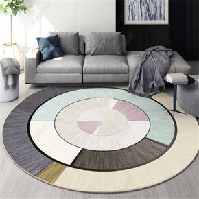 Multi-colour Round Shape Patterned Round Modern Rug for Living Room Bedroom Kitchen Hall