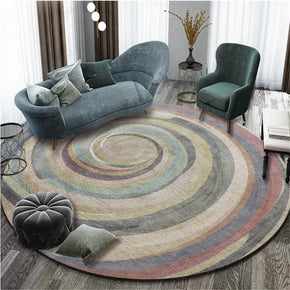 Rainbow Circle Pattern Round Modern Rug for Living Room Bedroom Kitchen Hall