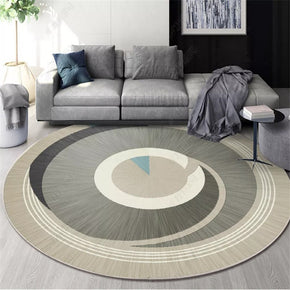 Gray Three-dimensional Round Pattern Round Modern Rug for Living Room Bedroom Kitchen Hall