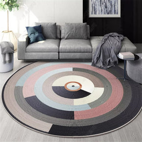 Multicolour Irregular Stitching Pattern Round Modern Rug for Living Room Bedroom Kitchen Hall