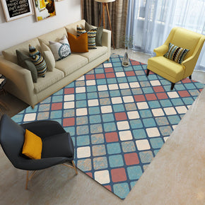 Blue Cube Geometric Pattern Rugs for Bedroom Living room
