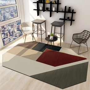 Modern Geometric Beige Irregular Rugs for Bedroom Living room
