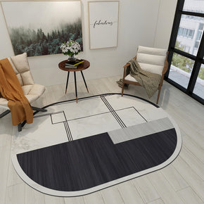 Black White Modern Irregular Rugs for Bedroom Living room