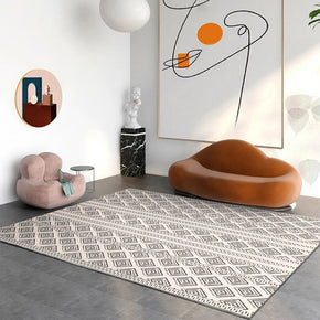 Grey Geometric Rug Bedroom Living Room Sofa Floor Mat