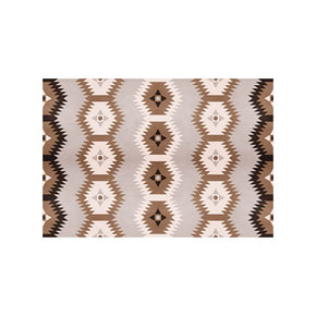 Brown Abstract Geometric Rug Bedroom Living Room Sofa Floor Mat