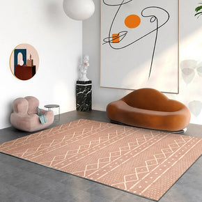 Pink Geometry Rug Bedroom Living Room Sofa Floor Mat