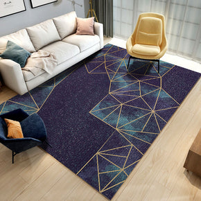 Modern Dark Blue Rug Bedroom Living Room Sofa Floor Mat