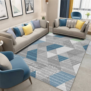 Patterned Grey Geometric Modern Rug Bedroom Living Room Sofa Floor Mat