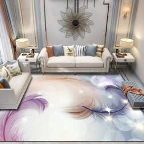 Pink Feather Modern Patterned Rug Bedroom Living Room Sofa Floor Mat