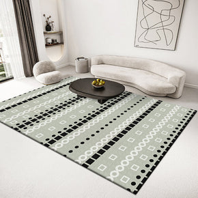 Green Geometric Patterns Carpet Printed Rugs for Bedroom Living Room