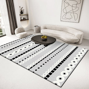Light Grey Geometric Patterns Carpet Printed Rugs for Bedroom Living Room