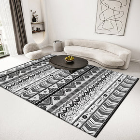 Grey Striped Printed Rugs Moroccan Patterns Carpets for Bedroom Living Room