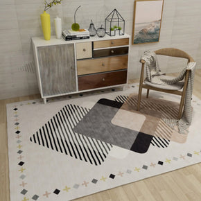 Grey Geometric Printed Simplicity Carpet for Bedroom Living Room