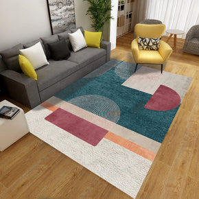 Green Geometric Printed Simplicity Carpet for Bedroom Living Room