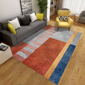 Red Geometric Printed Simplicity Carpet for Bedroom Living Room