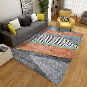 Grey Orange Geometric Printed Simplicity Carpet for Bedroom Living Room