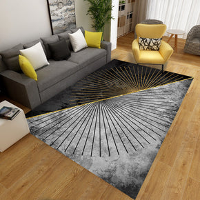 Simplicity Grey Geometric Printed Carpet for Bedroom Living Room