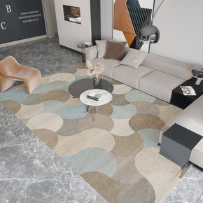 Multicolor Irregular Circular Pattern Geometric Rugs for Living Room Dining Room Bedroom Hall