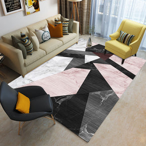Pink Gray Geometric Rugs for Living Room Dining Room Bedroom Hall