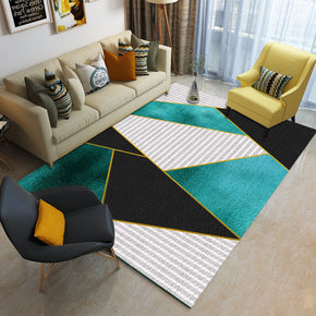 Tricolor Splicing Geometric Rugs for Living Room Dining Room Bedroom