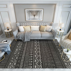 Black Moroccan Geometric Rugs for Living Room Dining Room Bedroom Hall