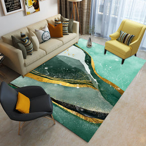 Green Abstract Lines Rugs for Living Room Dining Room Bedroom Hall