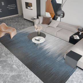 Gradient Blue Grey Line Pattern Area Rugs Floormat for Living Room Bedroom Office Hall