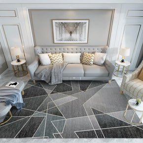 Geometric Grey Carpets Floormat for Living Room Bedroom Office Hall